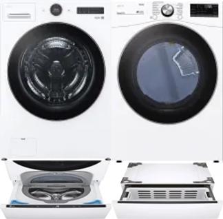 Side by Side Washer & Dryer Set on Pedestals