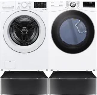 Side by Side Washer & Dryer Set on Pedestals
