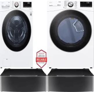 Side by Side Washer & Dryer Set on Pedestals