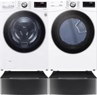 Side by Side Washer & Dryer Set on Pedestals
