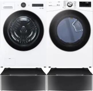 Side by Side Washer & Dryer Set on Pedestals