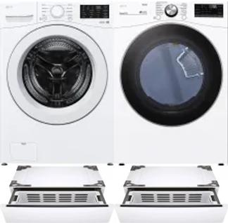 Side by Side Washer & Dryer Set on Pedestals