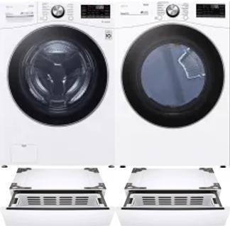 Side by Side Washer & Dryer Set on Pedestals