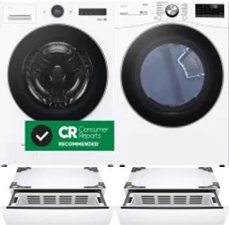 Side by Side Washer & Dryer Set on Pedestals