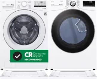 Side by Side Washer & Dryer Set on Risers