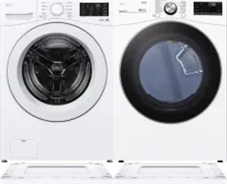 Side by Side Washer & Dryer Set on Risers