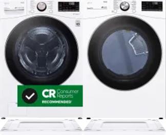 Side by Side Washer & Dryer Set on Risers