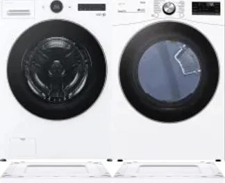 Side by Side Washer & Dryer Set on Risers