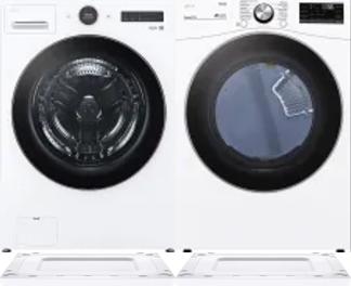 Side by Side Washer & Dryer Set on Risers