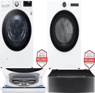 Side by Side Washer & Dryer Set on Pedestals
