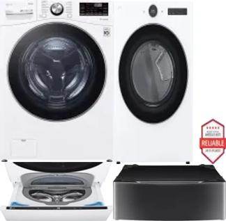 Side by Side Washer & Dryer Set on Pedestals