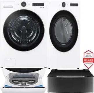 Side by Side Washer & Dryer Set on Pedestals