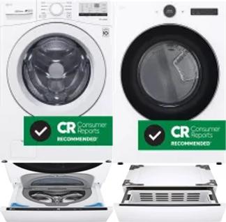 Side by Side Washer & Dryer Set on Pedestals