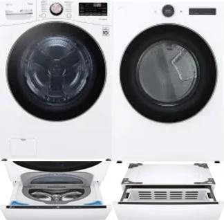 Side by Side Washer & Dryer Set on Pedestals