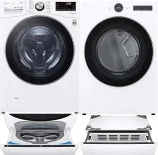 Side by Side Washer & Dryer Set on Pedestals