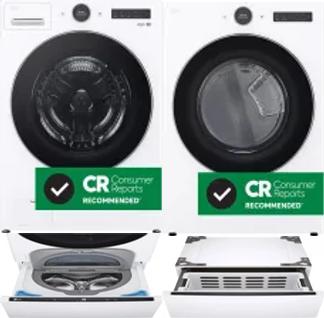 Side by Side Washer & Dryer Set on Pedestals