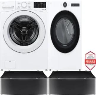 Side by Side Washer & Dryer Set on Pedestals