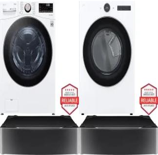 Side by Side Washer & Dryer Set on Pedestals