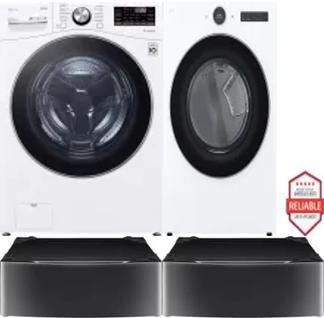 Side by Side Washer & Dryer Set on Pedestals
