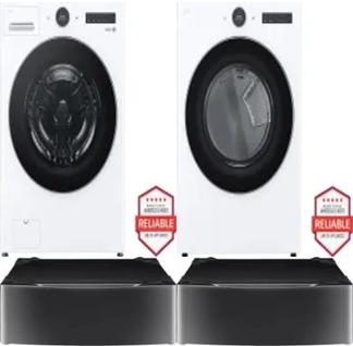 Side by Side Washer & Dryer Set on Pedestals