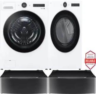 Side by Side Washer & Dryer Set on Pedestals