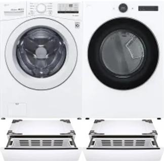Side by Side Washer & Dryer Set on Pedestals