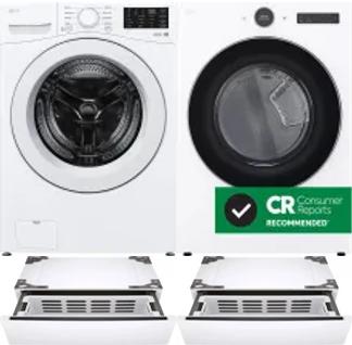 Side by Side Washer & Dryer Set on Pedestals