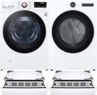 Side by Side Washer & Dryer Set on Pedestals