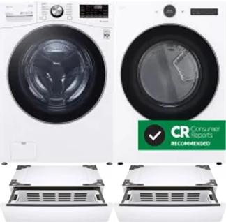 Side by Side Washer & Dryer Set on Pedestals