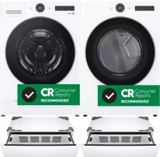 Side by Side Washer & Dryer Set on Pedestals