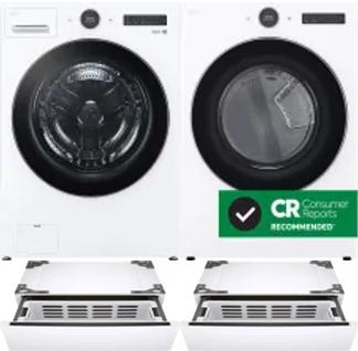 Side by Side Washer & Dryer Set on Pedestals