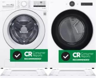 Side by Side Washer & Dryer Set on Risers