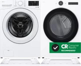 Side by Side Washer & Dryer Set on Risers