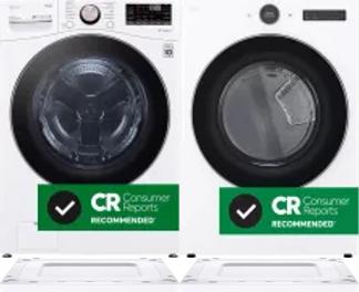 Side by Side Washer & Dryer Set on Risers