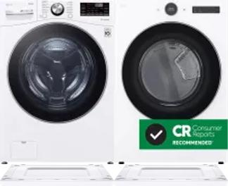 Side by Side Washer & Dryer Set on Risers