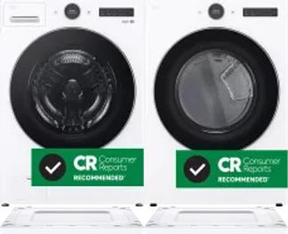 Side by Side Washer & Dryer Set on Risers