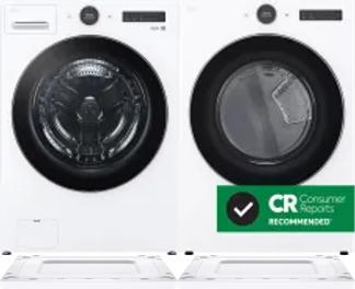 Side by Side Washer & Dryer Set on Risers