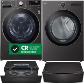 Side by Side Washer & Dryer Set on Pedestals