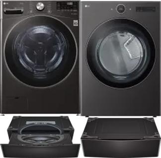 Side by Side Washer & Dryer Set on Pedestals