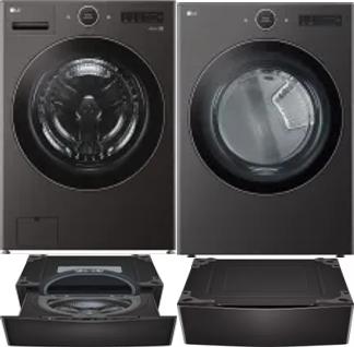 Side by Side Washer & Dryer Set on Pedestals