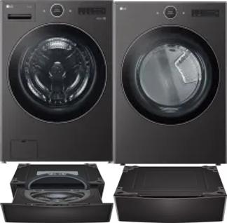 Side by Side Washer & Dryer Set on Pedestals
