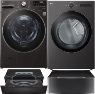 Side by Side Washer & Dryer Set on Pedestals