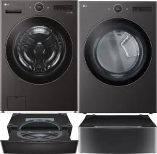 Side by Side Washer & Dryer Set on Pedestals