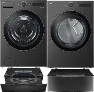 Side by Side Washer & Dryer Set on Pedestals