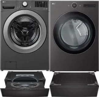 Side by Side Washer & Dryer Set on Pedestals