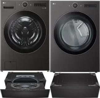Side by Side Washer & Dryer Set on Pedestals