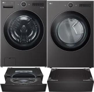 Side by Side Washer & Dryer Set on Pedestals