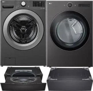 Side by Side Washer & Dryer Set on Pedestals