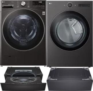 Side by Side Washer & Dryer Set on Pedestals