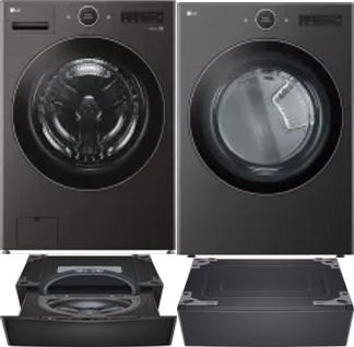 Side by Side Washer & Dryer Set on Pedestals